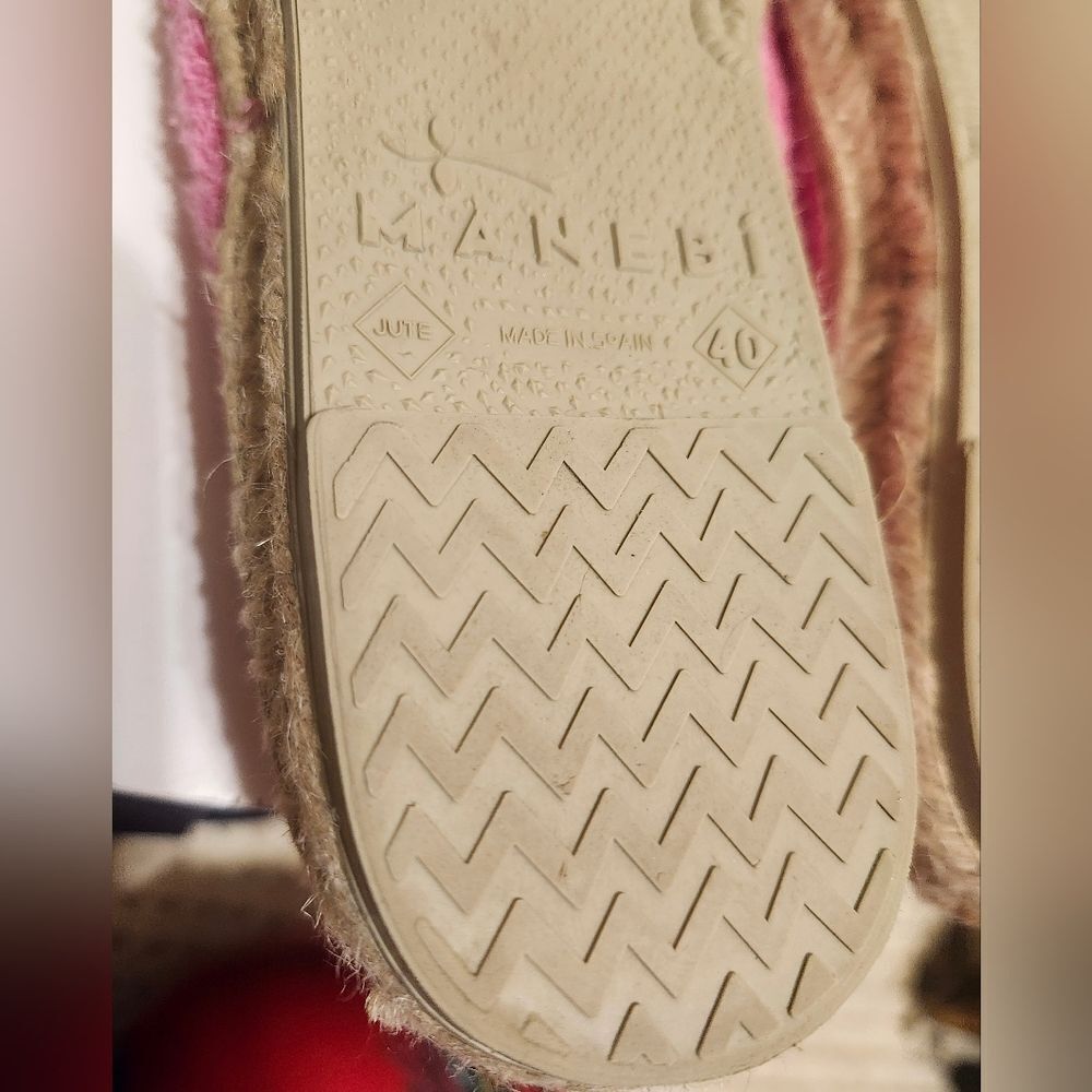 Manebí "Sydney" For Anthropologie Pink Terry Cloth Espadrilles Sz.9/40 Ret.$125 - Picture 12 of 13